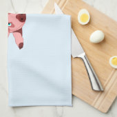 Serviette de cuisine rose - Votre couleur - Texte (Quart Plié)