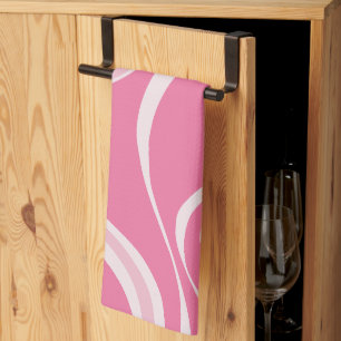 Serviette de cuisine rose Waves
