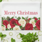 Serviette de cuisine - Roses de Noël (Plié)