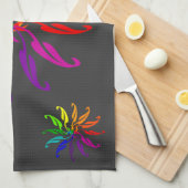 Serviette de cuisine - Roues de couleur (noir) (Quart Plié)