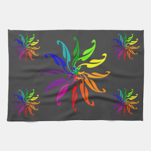 Serviette de cuisine - Roues de couleur (noir) (Horizontal)