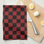 Serviette de cuisine rouge (Quart Plié)