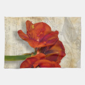 Serviette de cuisine rouge d'amaryllis (Horizontal)