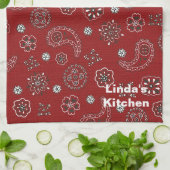 Serviette de cuisine rouge de Bandana (Plié)