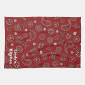Serviette de cuisine rouge de Bandana (Horizontal)