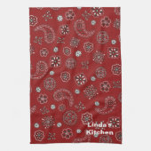 Serviette de cuisine rouge de Bandana (Vertical)