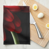 Serviette de cuisine rouge de marguerite de Gerber (Quart Plié)