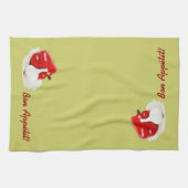 serviette de cuisine rouge de paprika et d'ail (Horizontal)