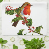 Serviette de cuisine rouge de Robin (Plié)