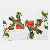 Serviette de cuisine rouge de Robin (Horizontal)