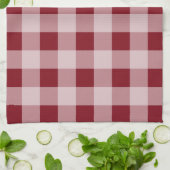 Serviette de cuisine rouge En vichy rustique (Plié)