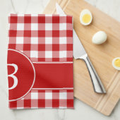 Serviette de cuisine rouge et blanche de (Quart Plié)