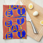 serviette de cuisine rouge et bleue (Quart Plié)