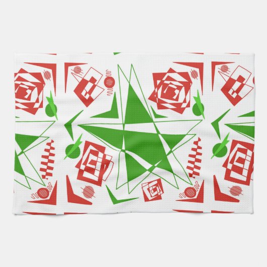 serviette de cuisine rouge et verte Abstraite (Horizontal)