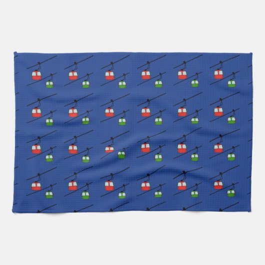 Serviette de cuisine rouge et verte gondolas (Horizontal)
