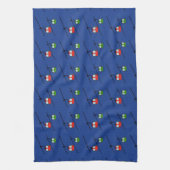 Serviette de cuisine rouge et verte gondolas (Vertical)