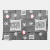 serviette de cuisine rouge gris (Horizontal)