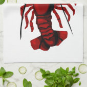 Serviette de cuisine rouge homard (Plié)