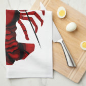 Serviette de cuisine rouge homard (Quart Plié)