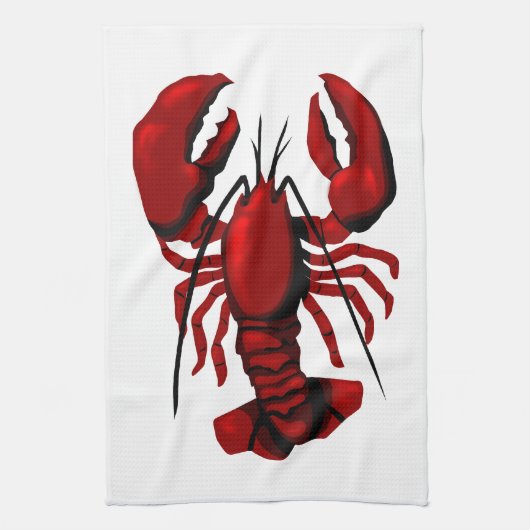 Serviette de cuisine rouge homard (Vertical)