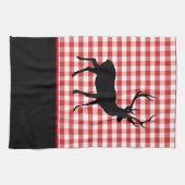 Serviette de cuisine-Rouge Plaid-Deer (Horizontal)