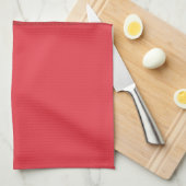 Serviette de cuisine rouge tomate à double écran - (Quart Plié)