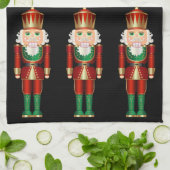 Serviette de cuisine rouge vert et doré (Plié)