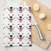 Serviette de cuisine Samoyed souriante (Quart Plié)