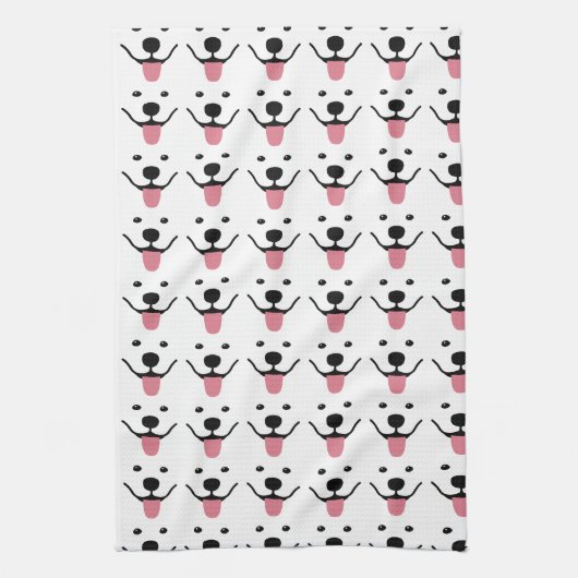 Serviette de cuisine Samoyed souriante (Vertical)