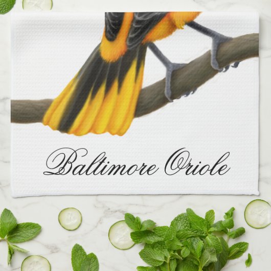 Serviette de cuisine sauvage d'oiseau de Baltimore (Plié)