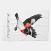 Serviette de cuisine sauvage d'oiseau de gros-bec (Horizontal)