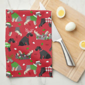 Serviette de cuisine Schnauzer de Noël (Quart Plié)
