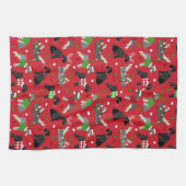 Serviette de cuisine Schnauzer de Noël (Horizontal)