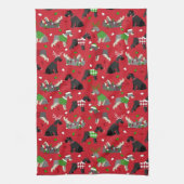 Serviette de cuisine Schnauzer de Noël (Vertical)