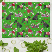 Serviette de cuisine Schnauzer de Noël (Plié)