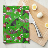 Serviette de cuisine Schnauzer de Noël (Quart Plié)
