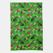 Serviette de cuisine Schnauzer de Noël (Vertical)