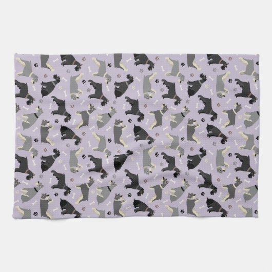 Serviette de cuisine Schnauzer Paws and Bones (Horizontal)