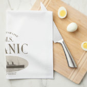 Serviette de cuisine Sepia, navire fantôme Titanic (Quart Plié)