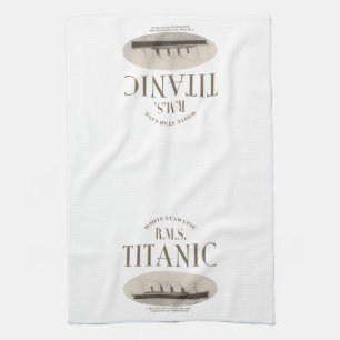 Serviette de cuisine Sepia, navire fantôme Titanic