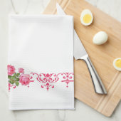 Serviette De Cuisine Shabby Chic Rose Floral (Quart Plié)