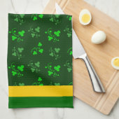 Serviette de cuisine Shamrock en Gris Jaune (Quart Plié)