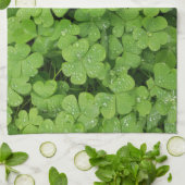 Serviette de cuisine shamrock verte (Plié)