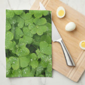 Serviette de cuisine shamrock verte (Quart Plié)