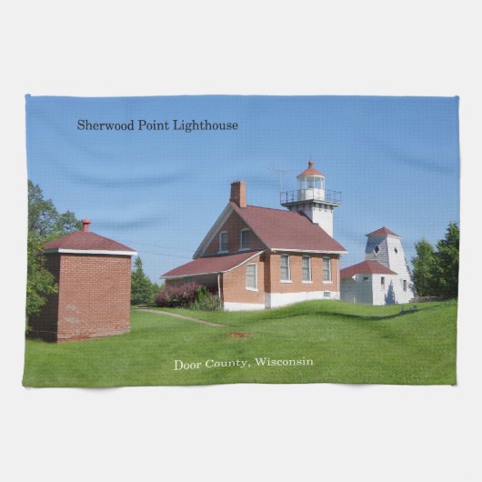 Serviette de cuisine Sherwood Point Lighthouse (Horizontal)