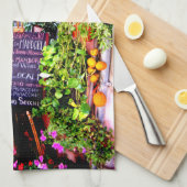 Serviette de cuisine sicilienne de marché de fruit (Quart Plié)