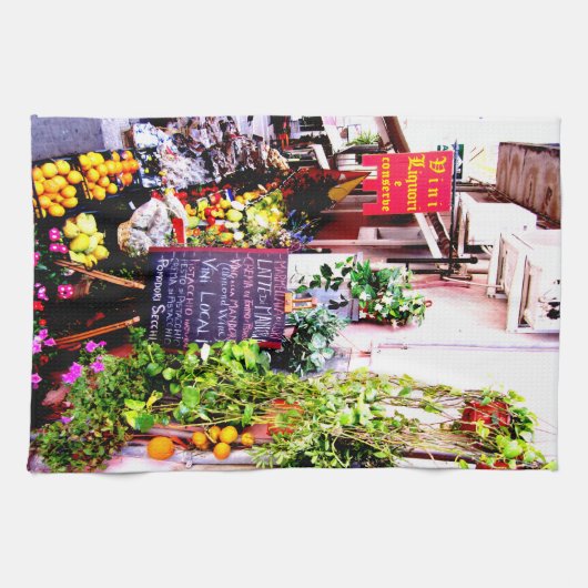 Serviette de cuisine sicilienne de marché de fruit (Horizontal)