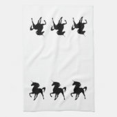 Serviette de cuisine Silhouette Unicorne Noire (Vertical)