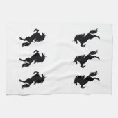 Serviette de cuisine Silhouette Unicorne Noire (Horizontal)