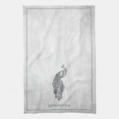 Serviette de cuisine Silver Elegant Peacock (Vertical)